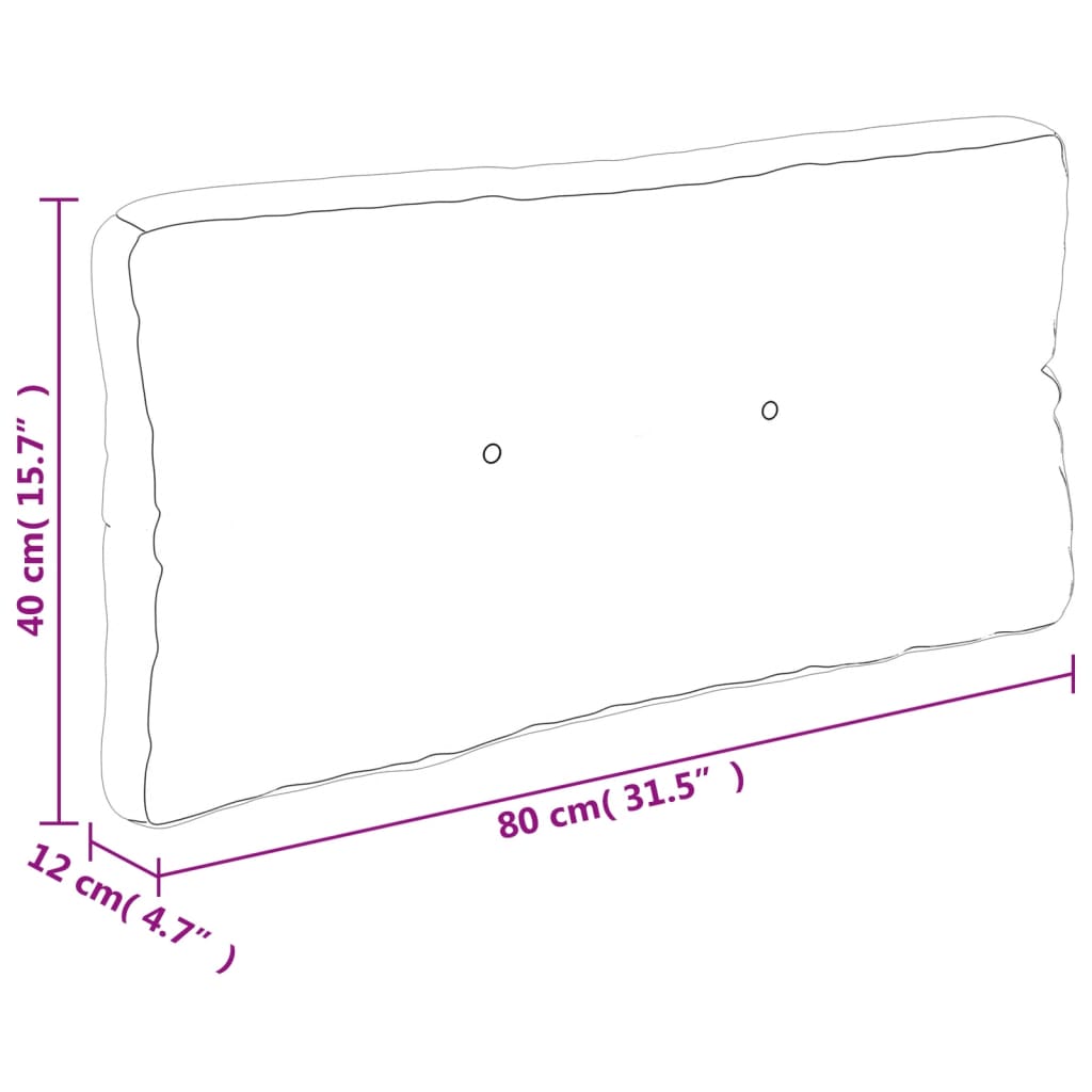 vidaXL Jastuk za palete crni karirani 80 x 40 x 12 cm od tkanine