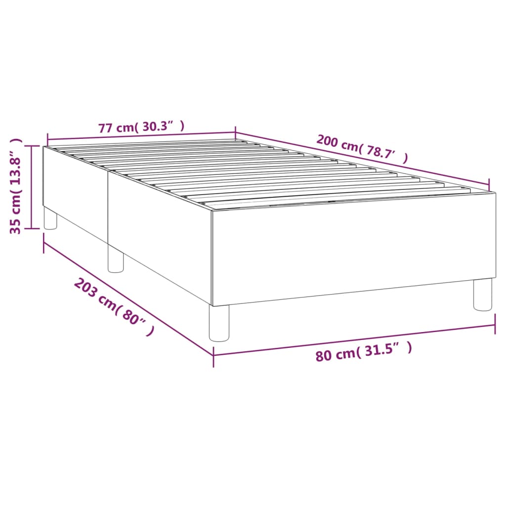 vidaXL Okvir za krevet sivi 80 x 200 cm od umjetne kože