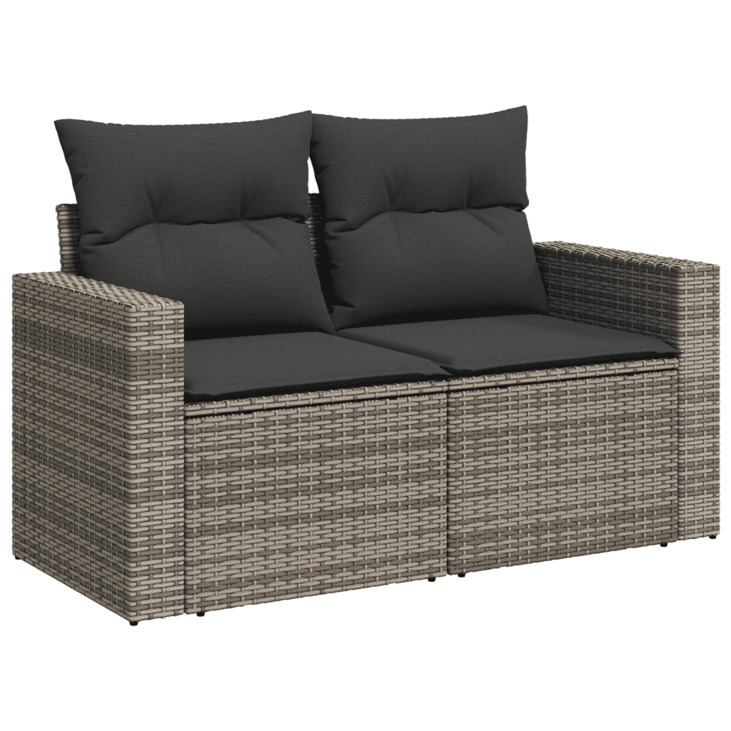 vidaXL 6-dijelni set vrtnih sofa od poliratana s jastucima sivi