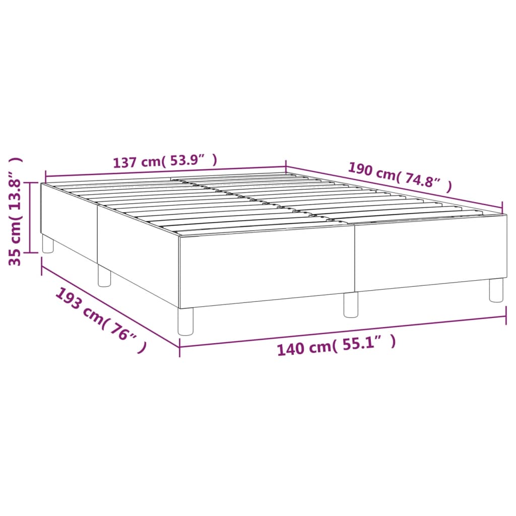 vidaXL Okvir za krevet bijela 140x190 cm od umjetne kože