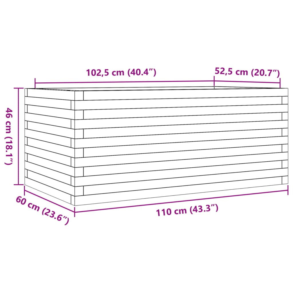 vidaXL Vrtna sadilica 110 x 60 x 46 cm od masivnog drva duglazije