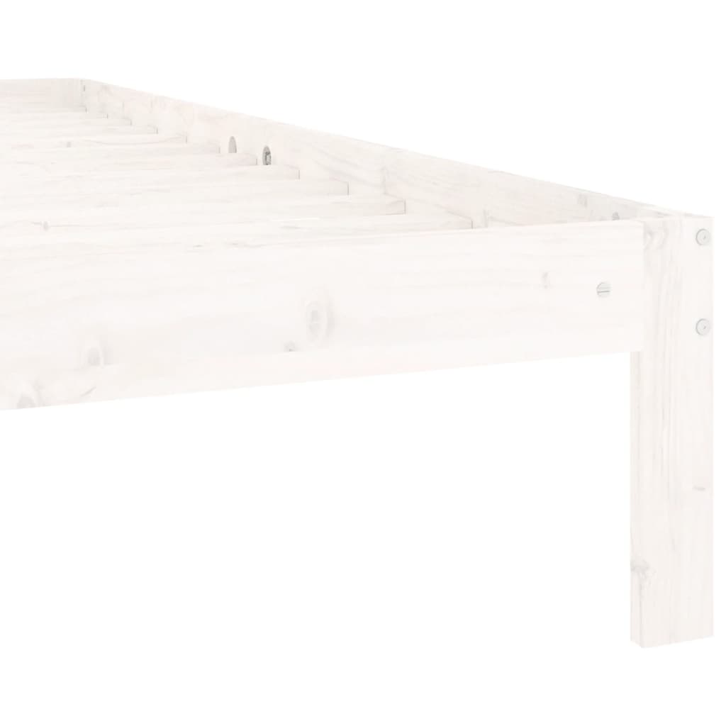 vidaXL Okvir za krevet od masivne borovine bijeli 120 x 200 cm