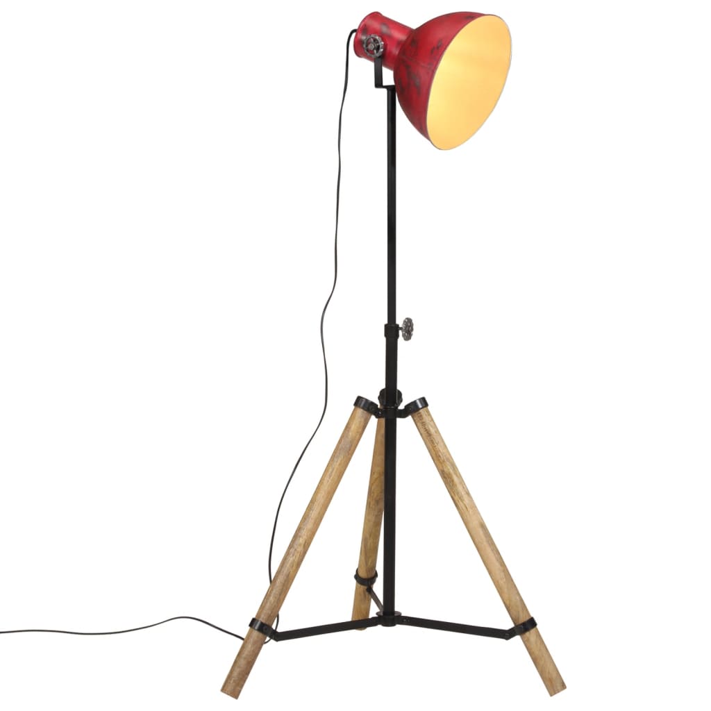 vidaXL Podna svjetiljka 25 W pohabano crvena 75x75x90-150 cm E27