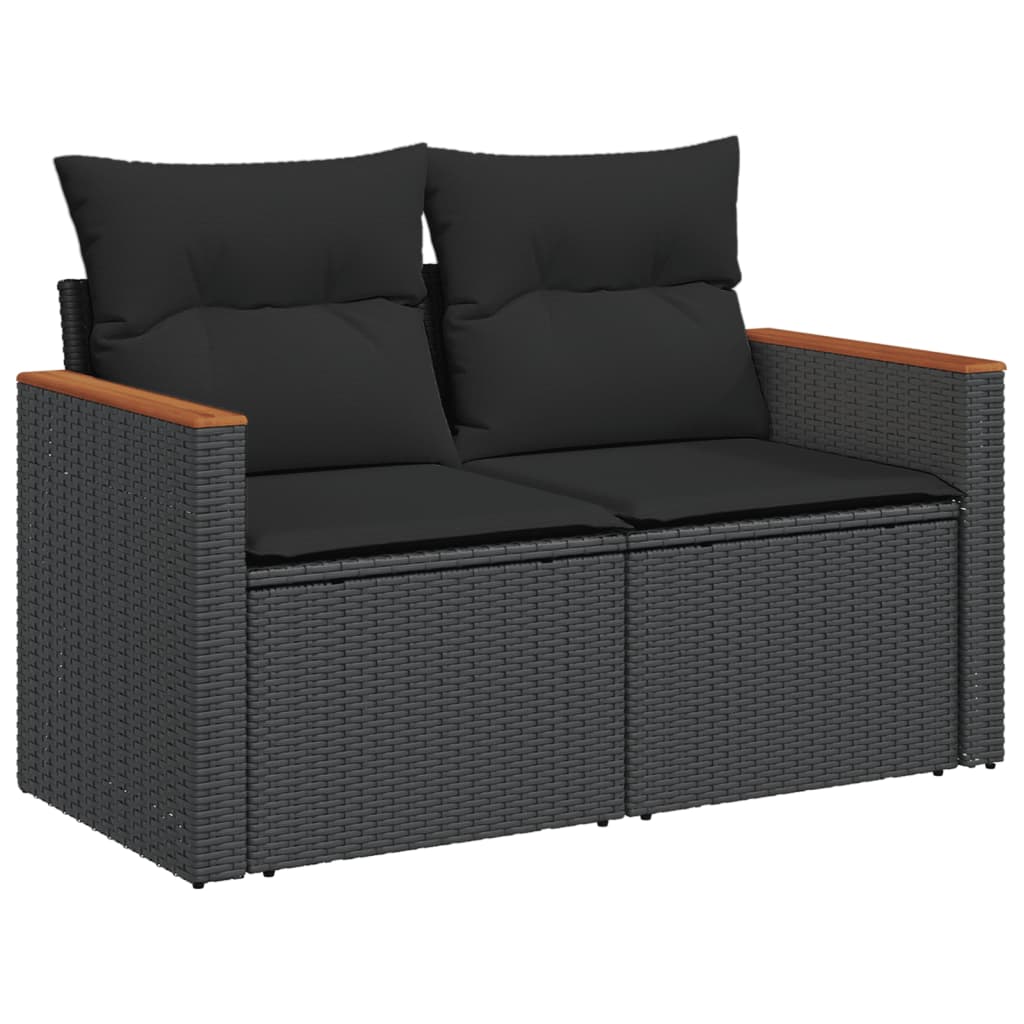 vidaXL 13-dijelni set vrtnih sofa s jastucima poliratan crni