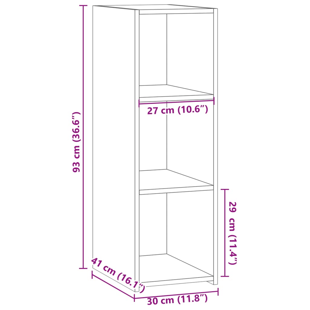 vidaXL Komoda siva boja betona 30x41x93 cm od konstruiranog drva