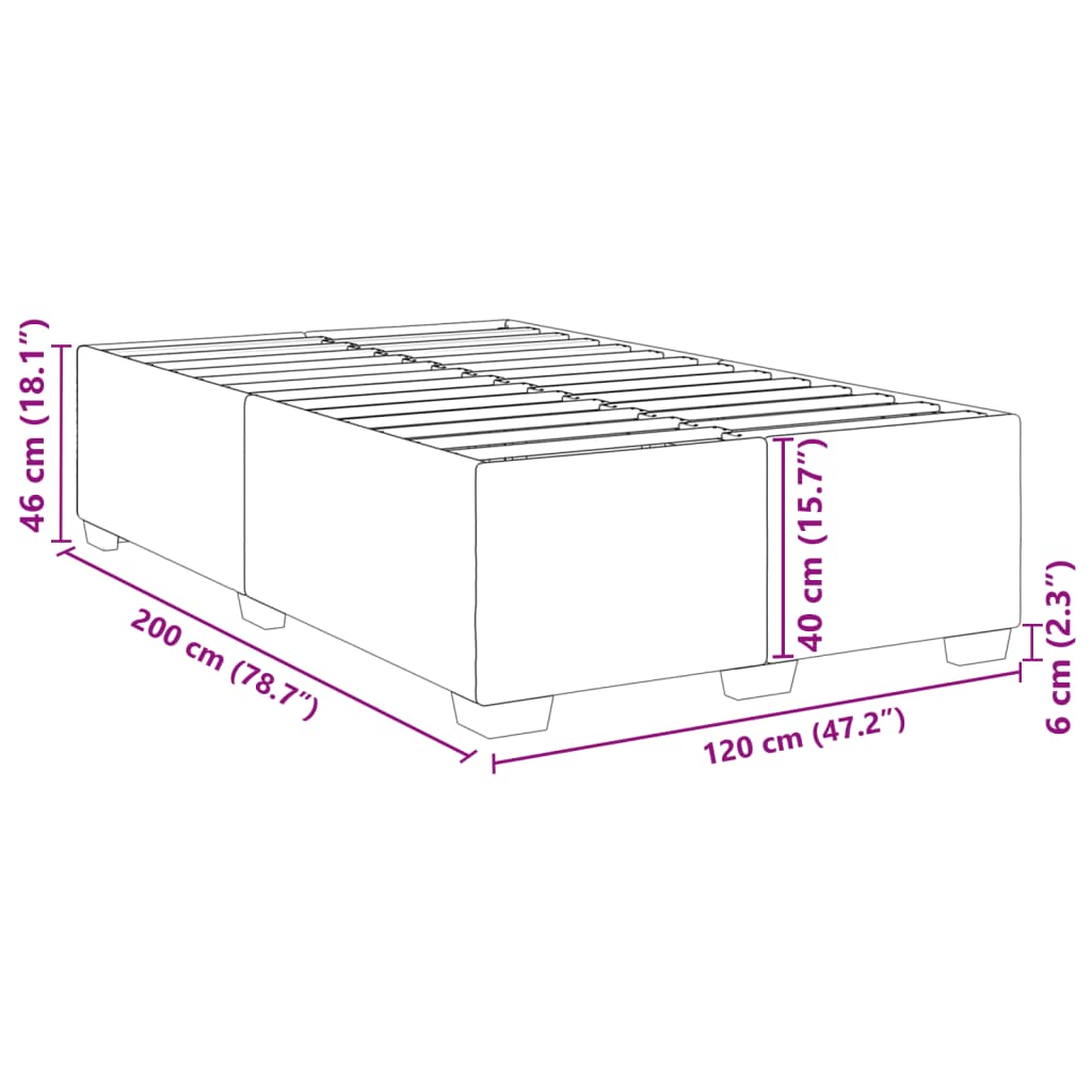 vidaXL Okvir za krevet crni 120 x 200 cm od umjetne kože