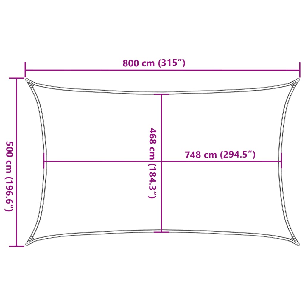 vidaXL Jedro protiv sunca boje pijeska 8x5 m 100 % poliester Oxford