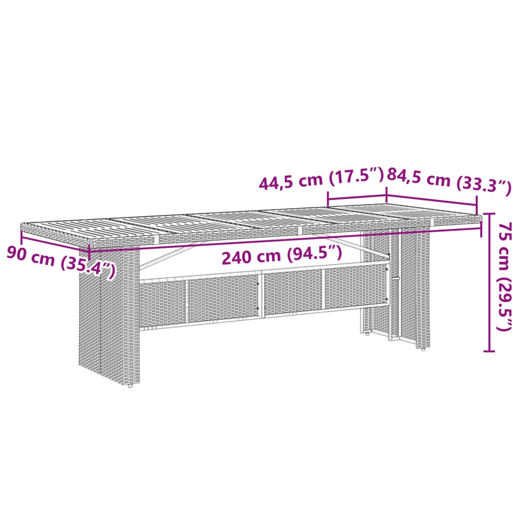 vidaXL 11-dijelni vrtni bistro set od poliratana s jastucima sivi