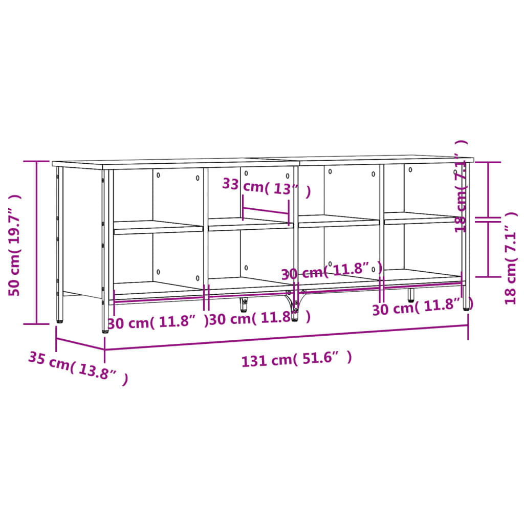 vidaXL Ormarić za cipele crni 131 x 35 x 50 cm od konstruiranog drva