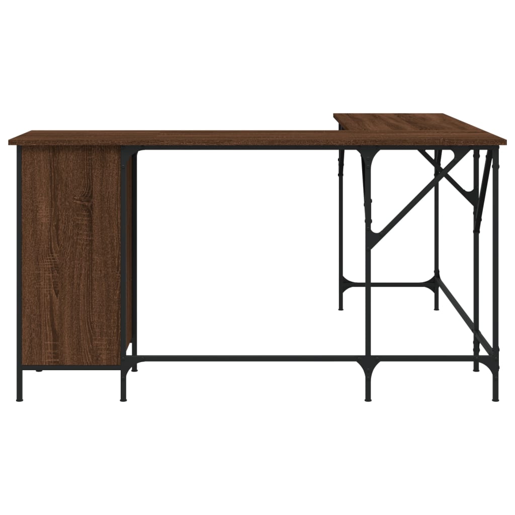 vidaXL Radni stol smeđa boja hrasta 141x141x75 cm konstruirano drvo