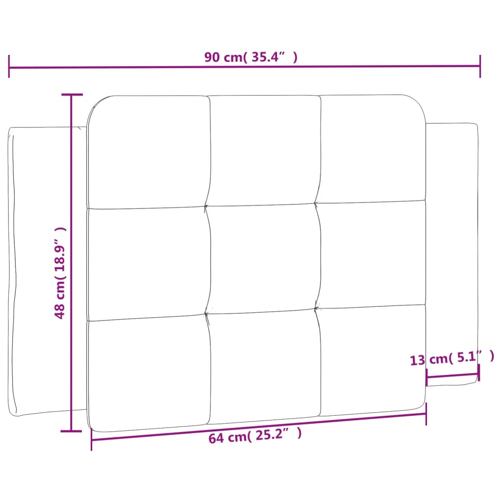 vidaXL Jastuk za uzglavlje crni 90 cm od umjetne kože