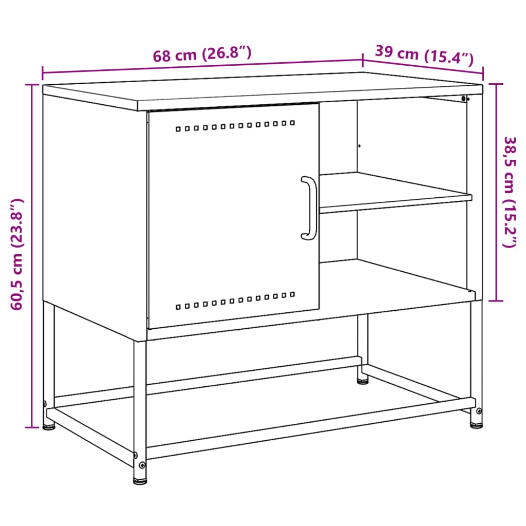 vidaXL TV ormarić ružičasti 100,5x39x60,5 cm čelični