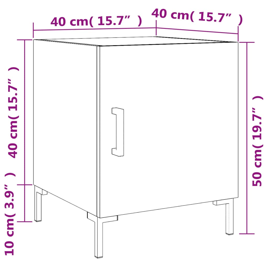 vidaXL Noćni ormarići 2 kom bijeli 40 x 40 x 50 cm konstruirano drvo