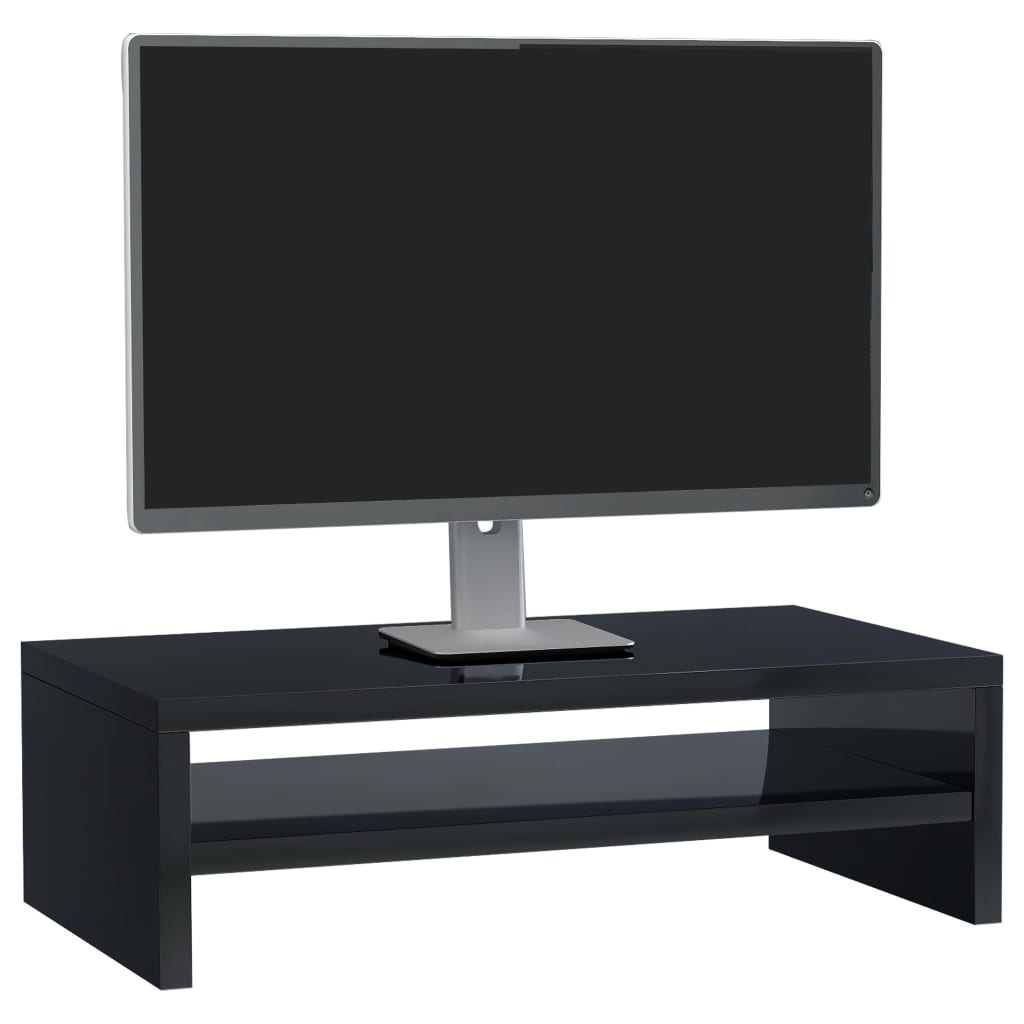 vidaXL Stalak za monitor visoki sjaj crni 42 x 24 x 13 cm od iverice