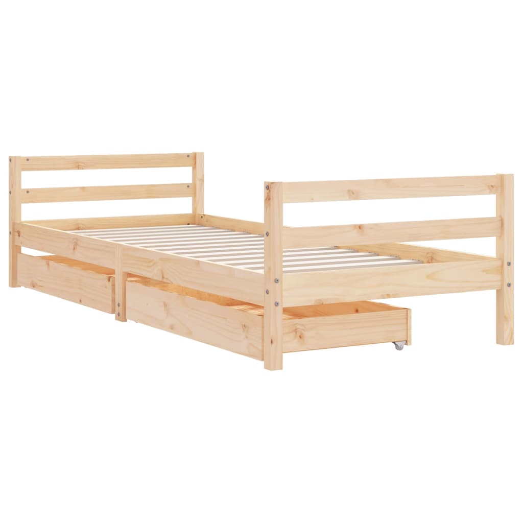 vidaXL Okvir za dječji krevet s ladicama 90x190 cm od masivne borovine