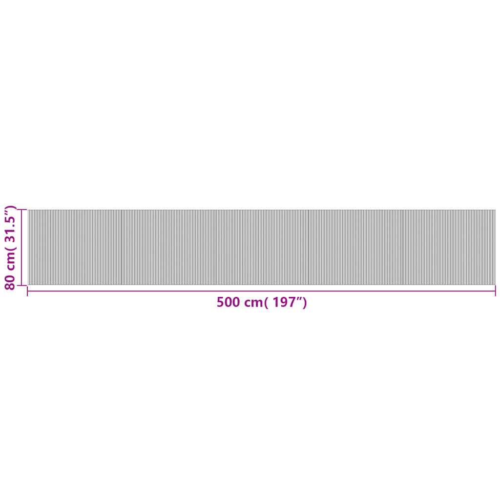 vidaXL Tepih pravokutni tamnosmeđi 80 x 500 cm od bambusa