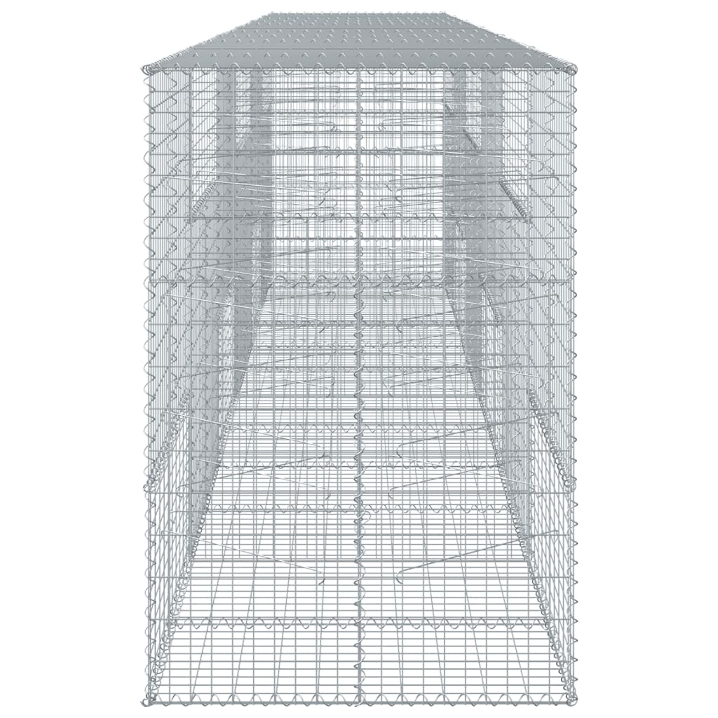 vidaXL Gabionska košara s poklopcem 600x100x150 cm pocinčano željezo