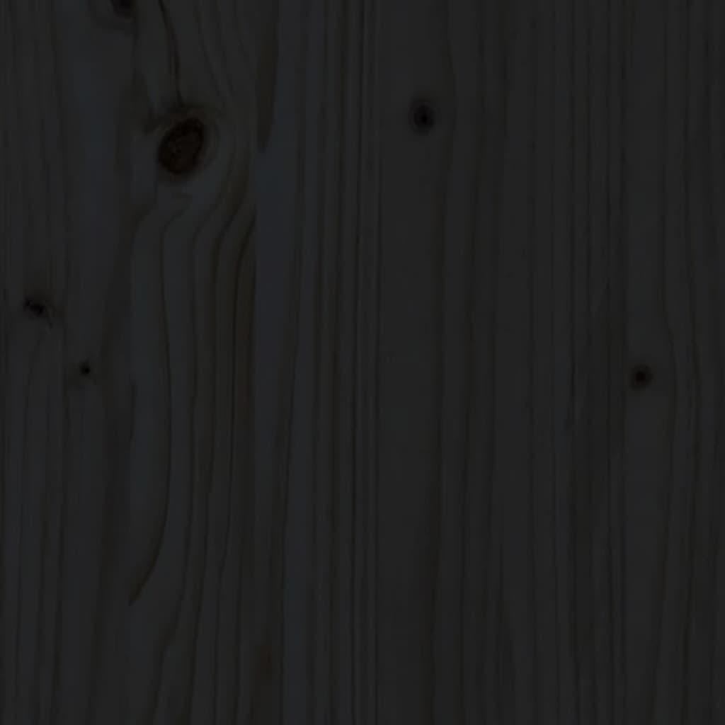 vidaXL Zidno uzglavlje crni 185x3x110 cm od masivne borovine