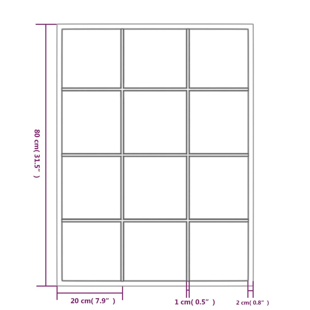 vidaXL Zidna ogledala 3 kom crna 80x60 cm metalna