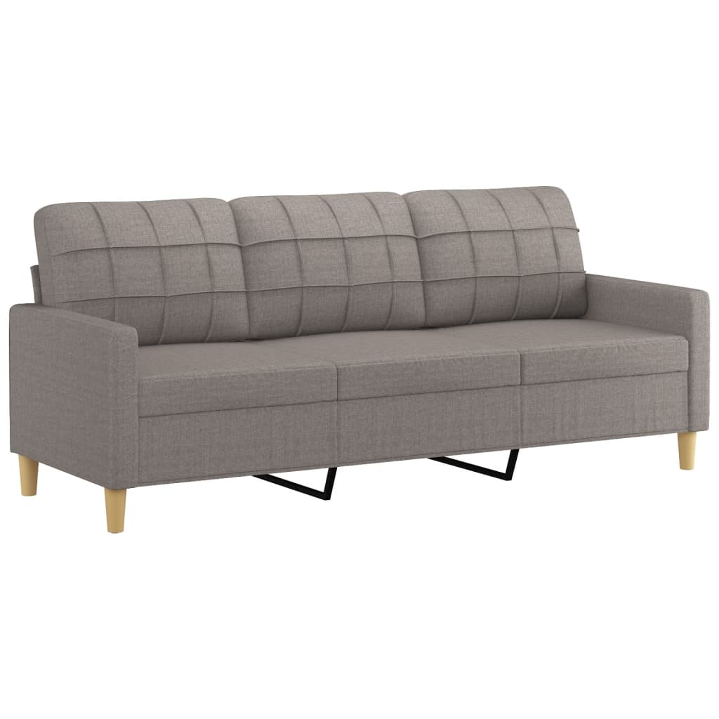 vidaXL 3-dijelni set sofa s jastucima smeđesivi od tkanine