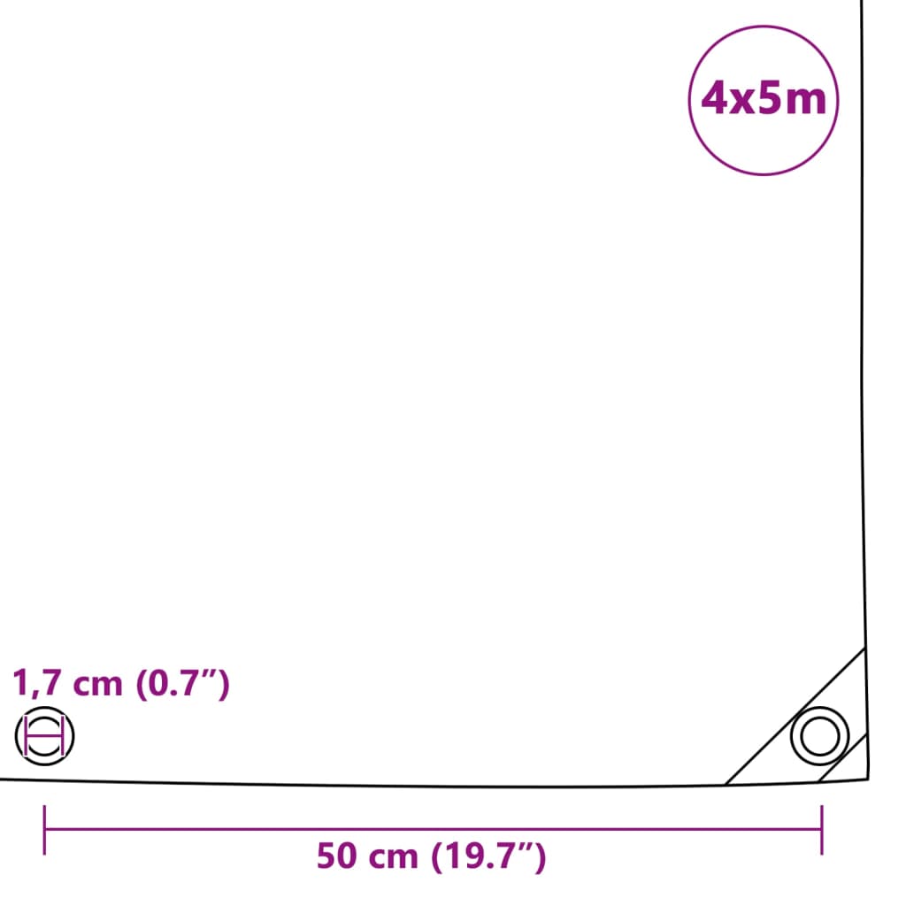 vidaXL Cerada 650 g/m² 4 x 5 m crna