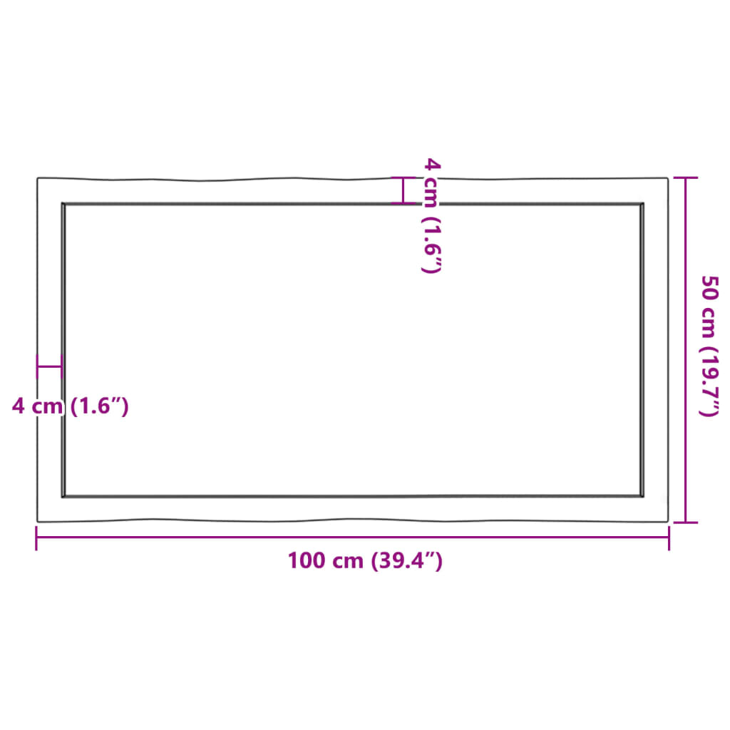 vidaXL Stolna ploča 100x50x(2-6) cm od hrastovine sa živim rubom