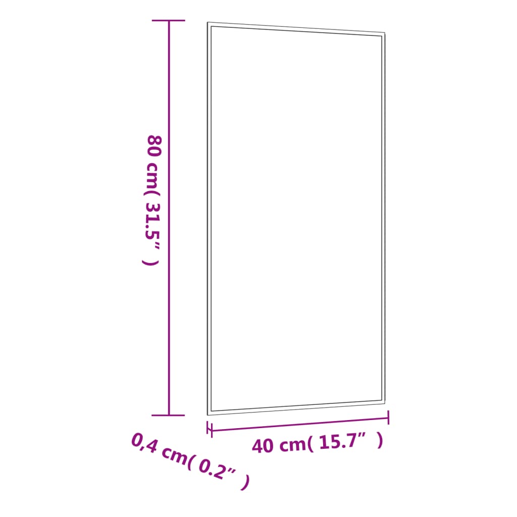 vidaXL Zidno ogledalo 40x80 cm stakleno pravokutno