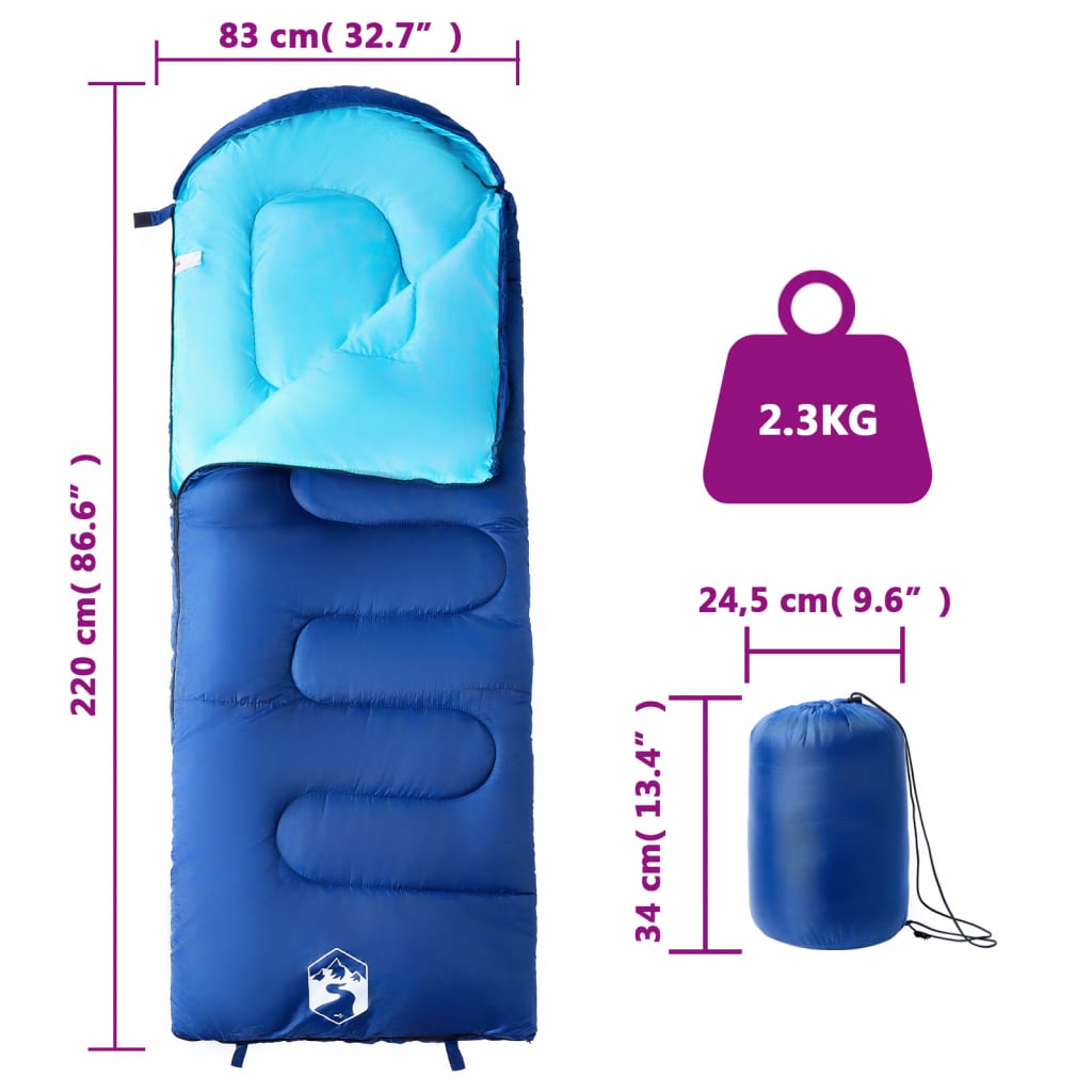 vidaXL Vreća za spavanje za odrasle za kampiranje 3-4 godišnja doba