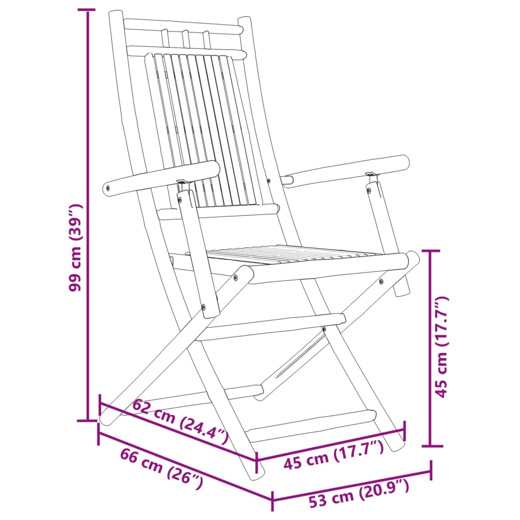 vidaXL 3-dijelni bistro set od bambusa