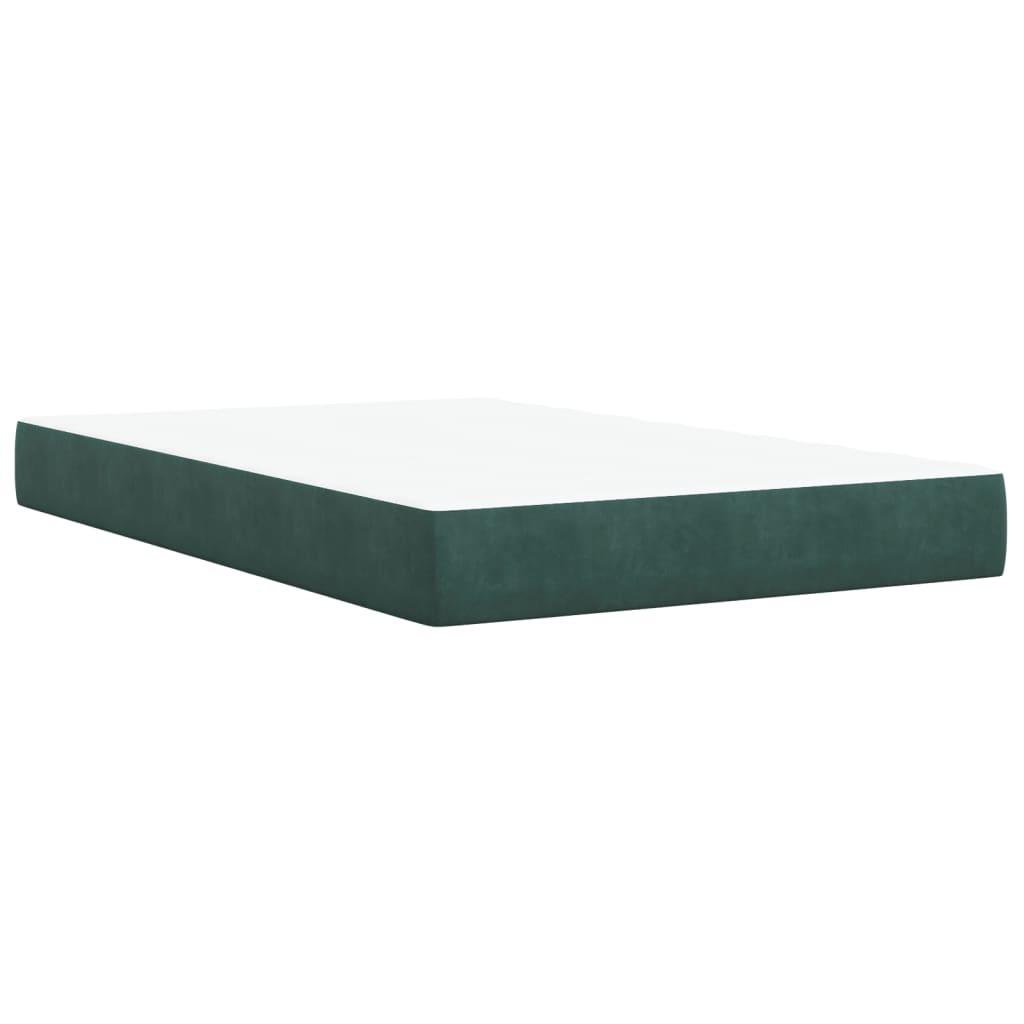 vidaXL Krevet box spring s madracem tamnozeleni 120x190 cm baršunasti