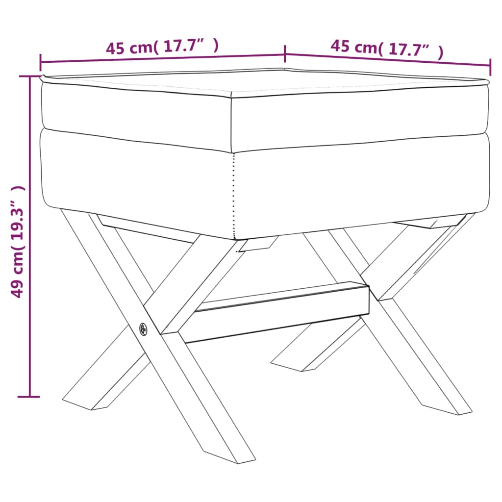 vidaXL Tabure za pohranu plavi 45 x 45 x 49 cm baršunasti