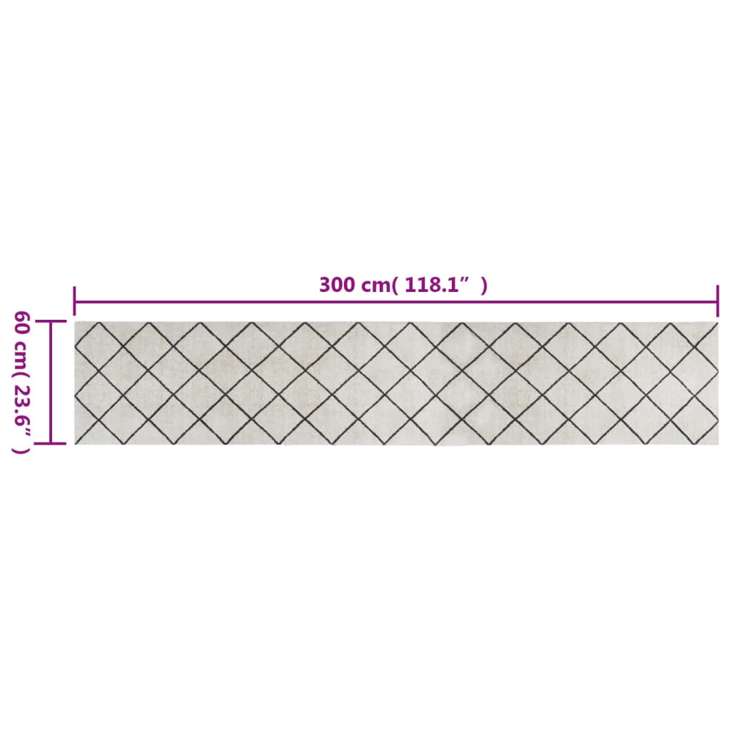 vidaXL Kuhinjski tepih perivi četvrtasti 60 x 300 cm baršunasti