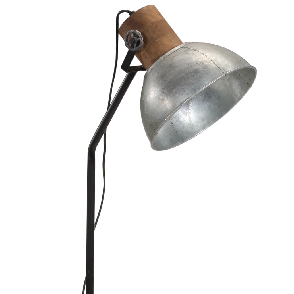 vidaXL Podna svjetiljka 25 W vintage srebrna 30 x 30 x 100-150 cm E27