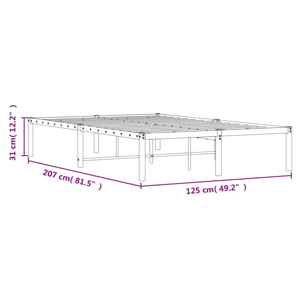 vidaXL Metalni okvir za krevet crni 120x200 cm