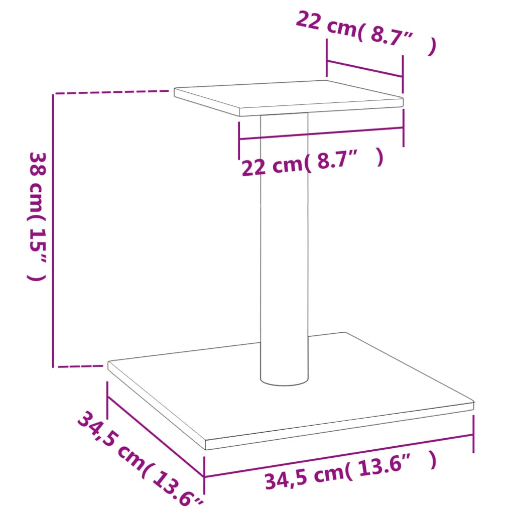 vidaXL Grebalica za mačke s platformom svjetlosiva 38 cm