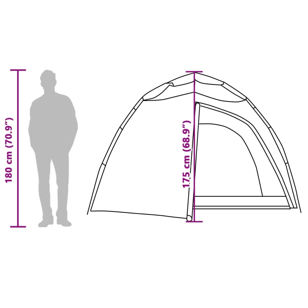 vidaXL Kupolasti šator za 4 osobe bijeli od tkanine za zamračenje