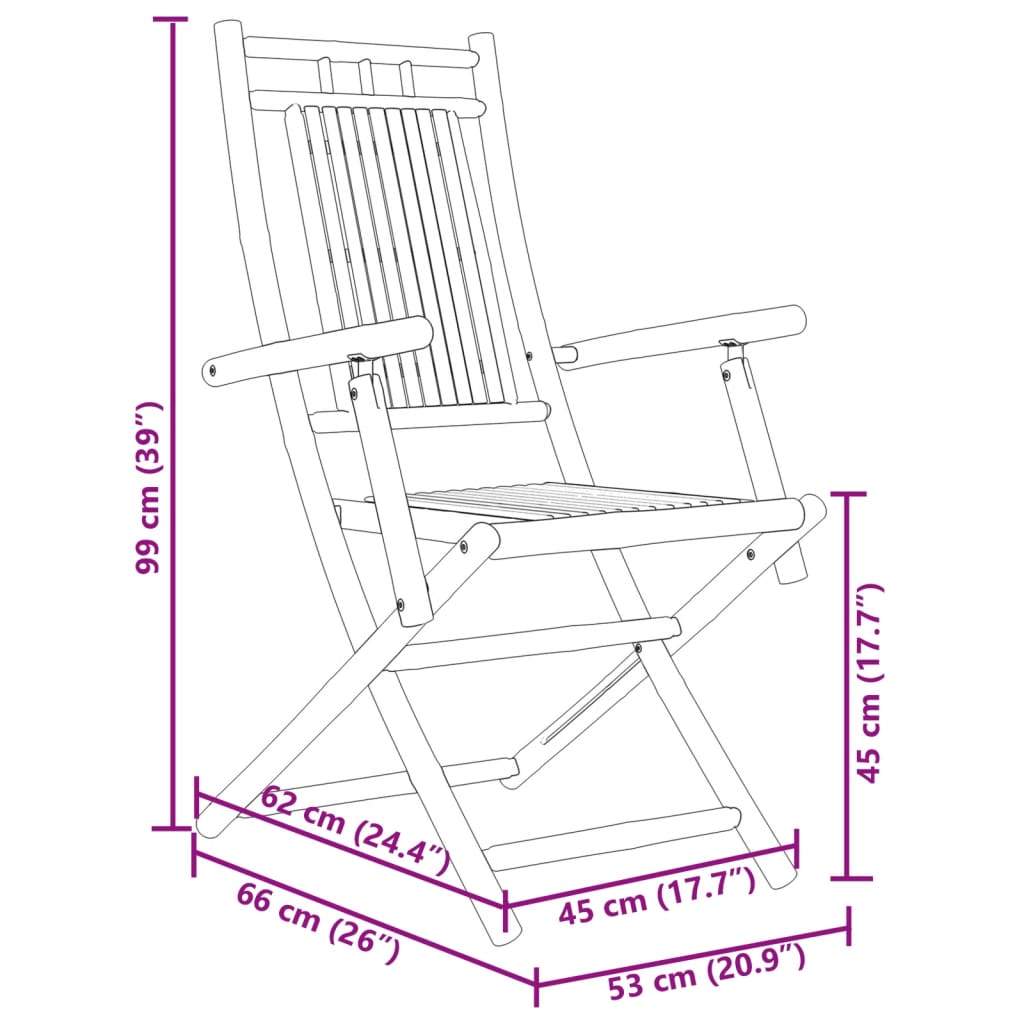 vidaXL 3-dijelni bistro set od bambusa