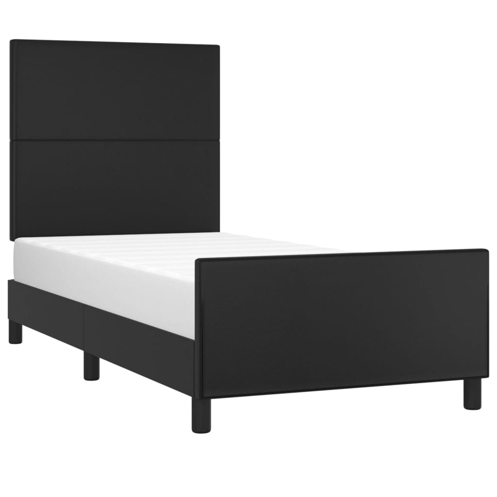 vidaXL Okvir za krevet s uzglavljem crni 90x200 cm od umjetne kože