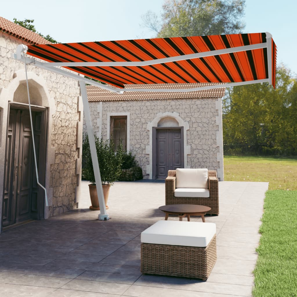 vidaXL Samostojeća tenda ručno uvlačenje 400 x 350 cm narančasto-smeđa