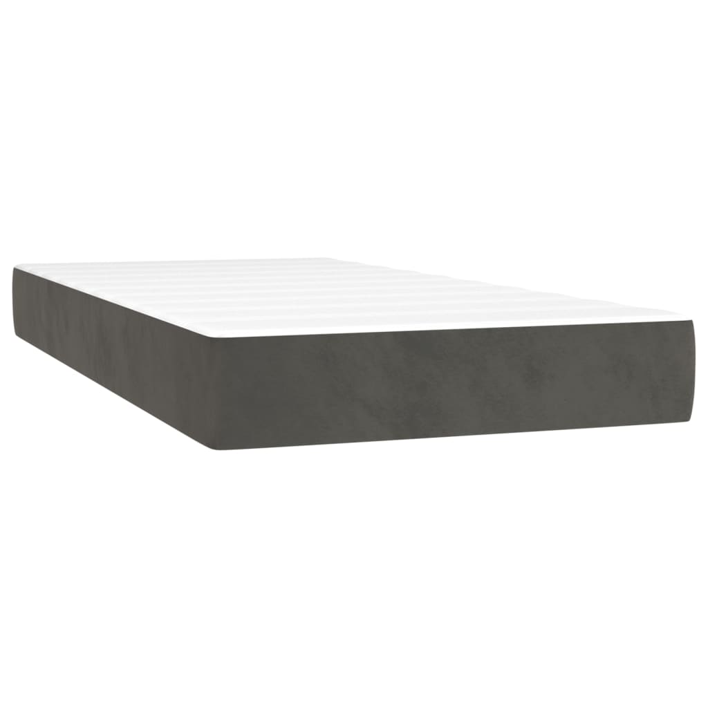 vidaXL Box spring krevet s madracem tamnosivi 100x200 cm baršunasti