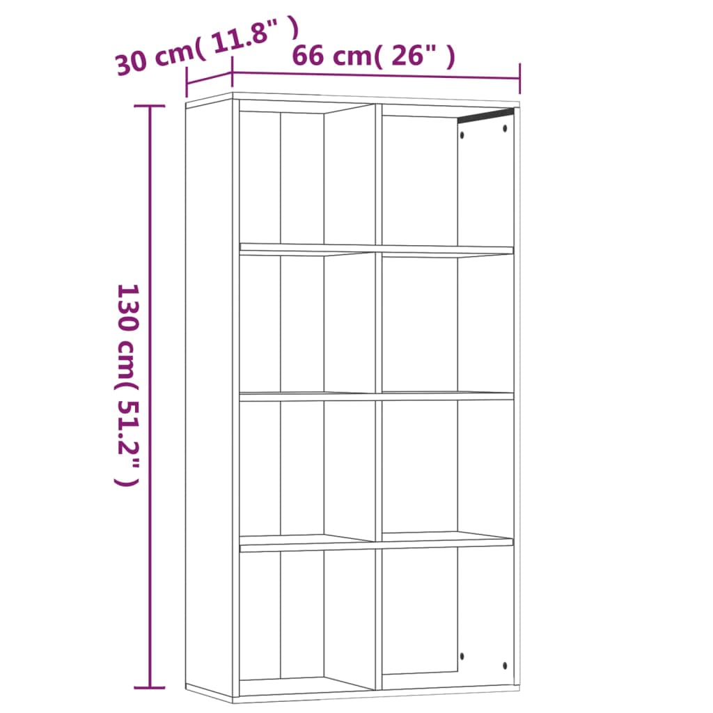 vidaXL Ormarić za knjige boja hrasta 66x30x130 cm konstruirano drvo