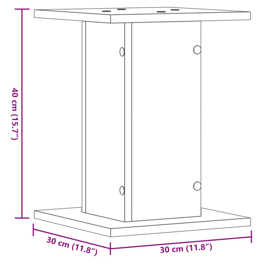 vidaXL Stalci za biljke 2 kom boja hrasta 30x30x40cm konstruirano drvo