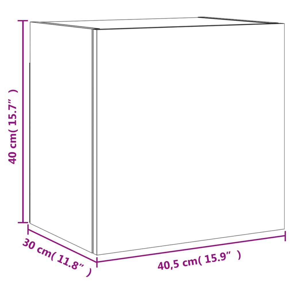 vidaXL Zidni TV ormarić siva boja betona 40,5 x 30 x 40 cm drveni