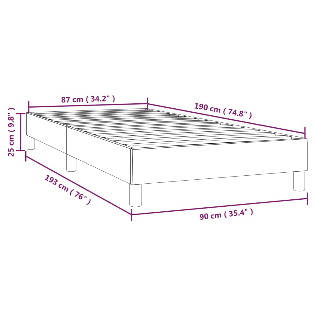 vidaXL Okvir za krevet plavi 90x190 cm od tkanine