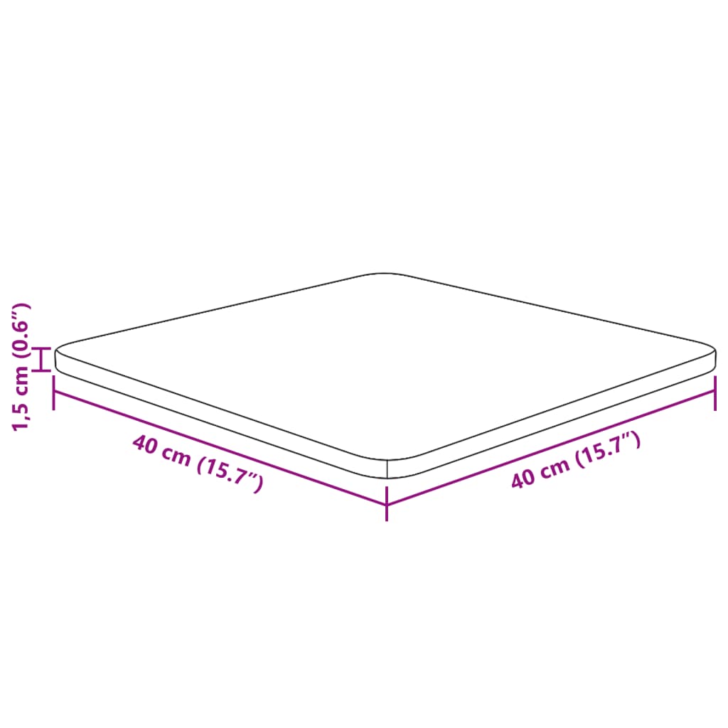 vidaXL Četvrtasta stolna ploča tamnosmeđa 40x40x1,5 cm tretirani hrast