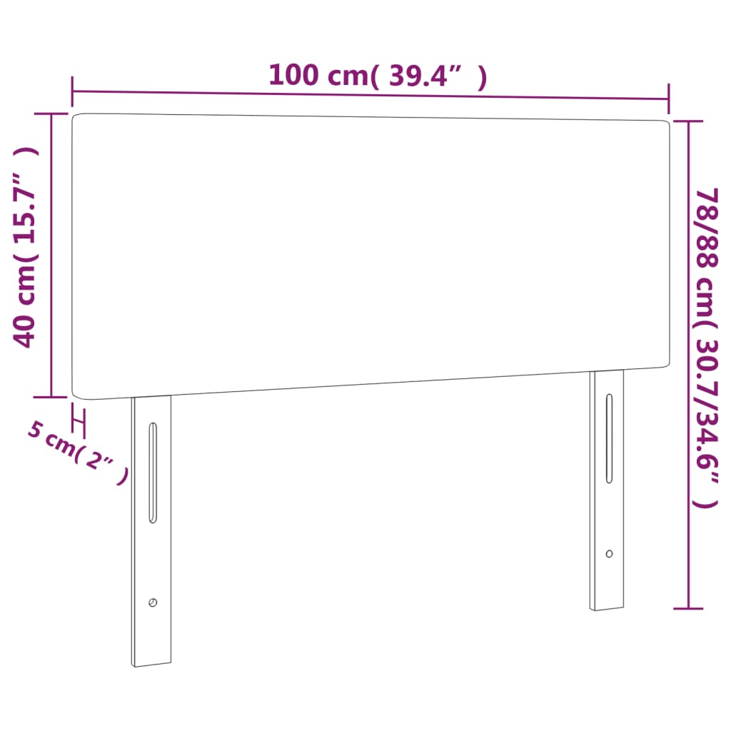 vidaXL LED uzglavlje ružičasto 100x5x78/88 cm baršunasto