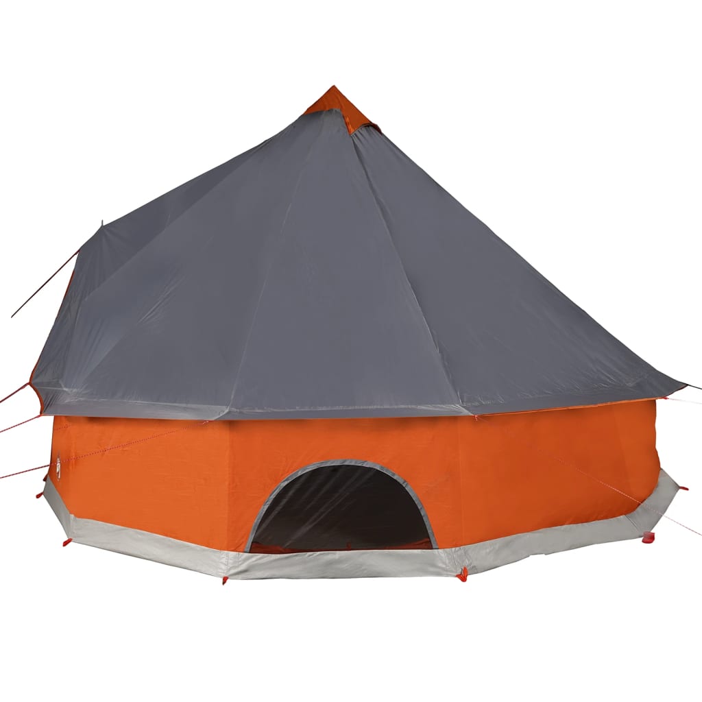 vidaXL Obiteljski šator tipi 8 osoba sivo-narančasti vodootporni
