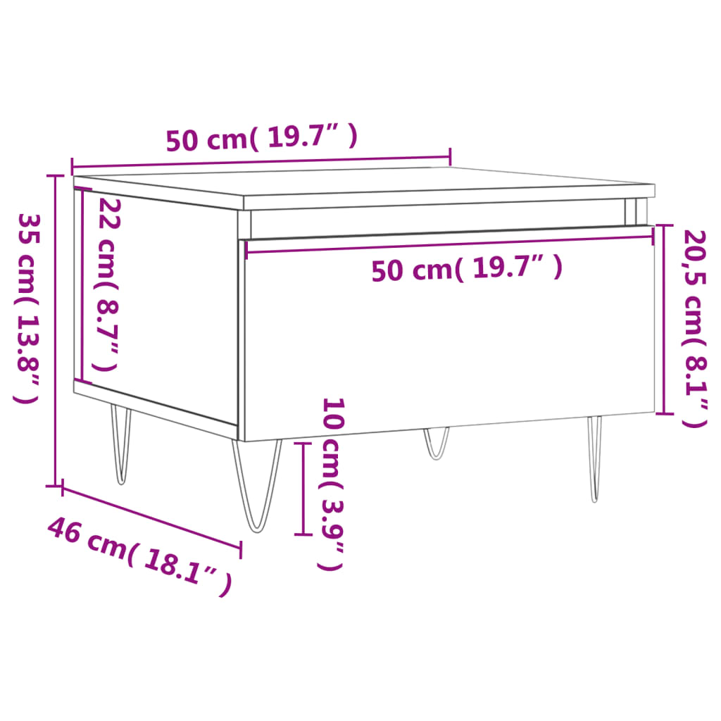 vidaXL Stolići za kavu 2 kom boja betona 50x46x35 cm konstruirano drvo