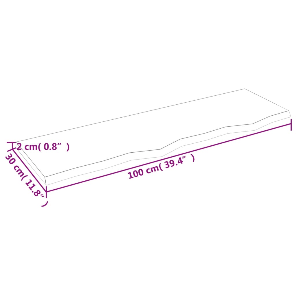 vidaXL Zidna polica tamnosmeđa 100x30x2 cm od obrađene hrastovine