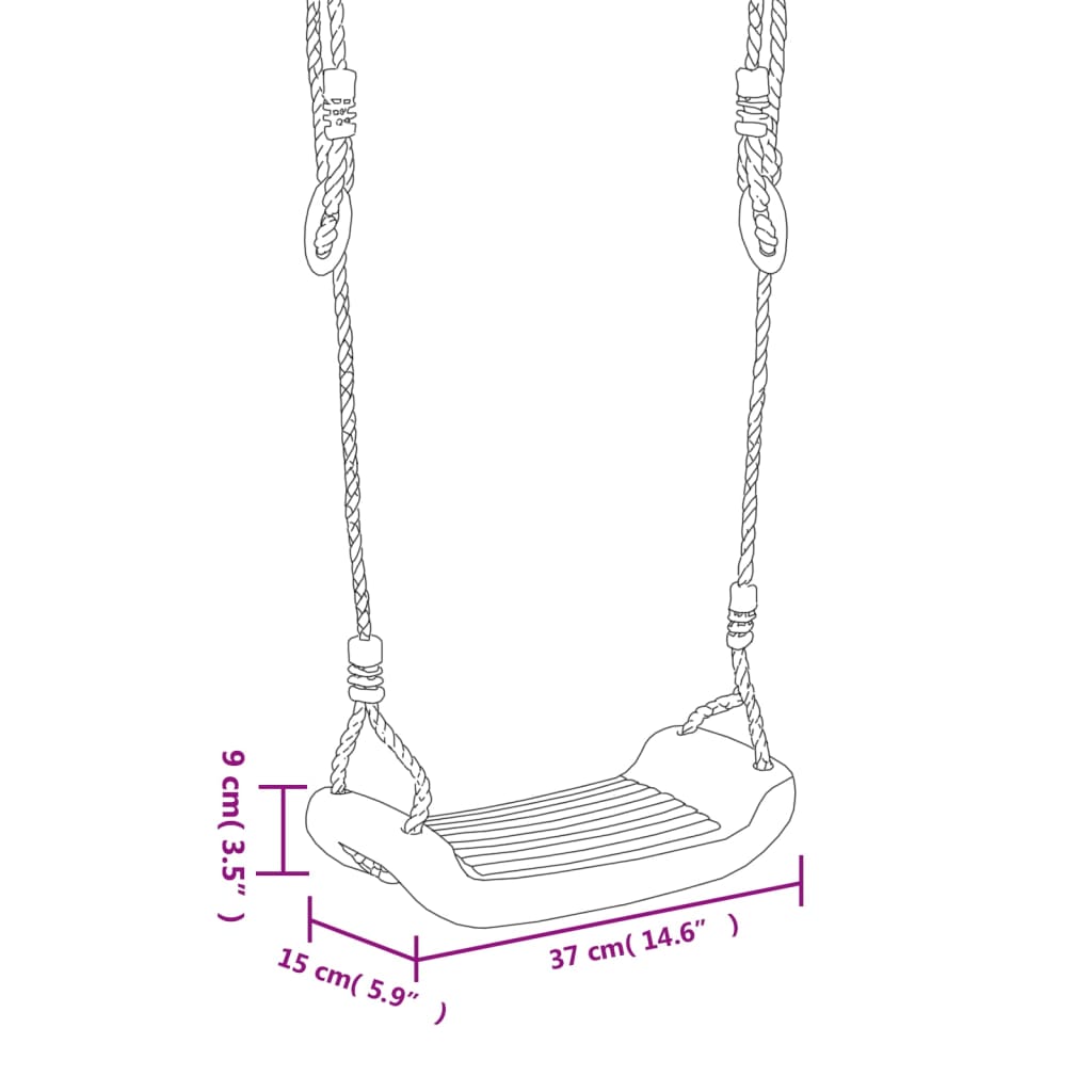 vidaXL Sjedala za ljuljačke s užadi 2 kom plava 37 x 15 cm polietilen